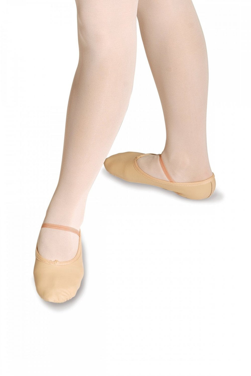 Pink leather split sole ballet shoes best sale